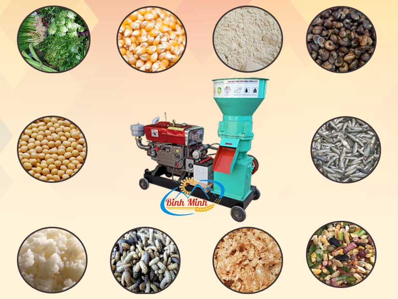 máy ép cám viên s270 và nguyên liệu