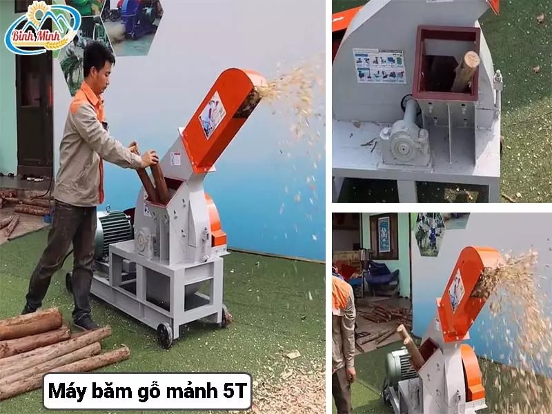 máy băm gỗ mảnh 5t