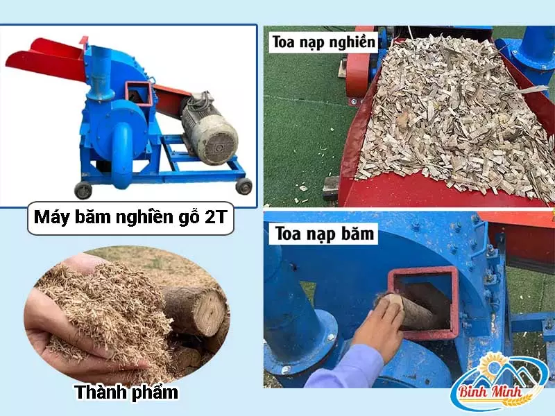 máy băm gỗ nghiền 2t