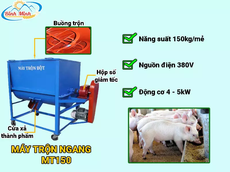 máy trộn ngang 150kg