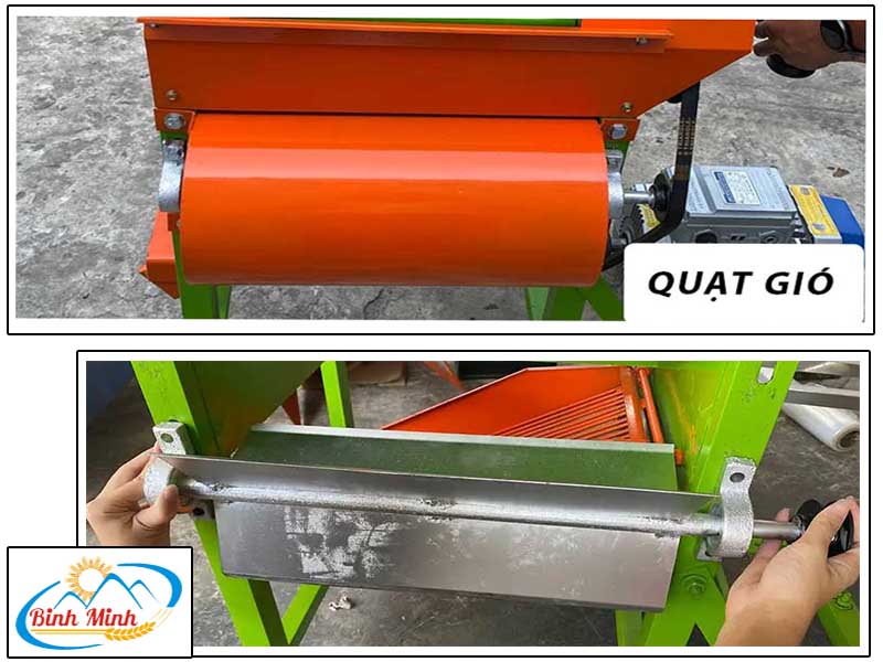 Hệ thống quạt gió máy tuốt lạc