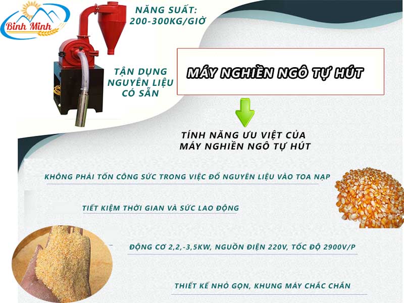 Tính năng ưu việt của máy nghiền ngô tự hút