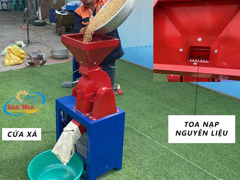 toa nạp, cửa xả máy nghiền B12 buông thẳng