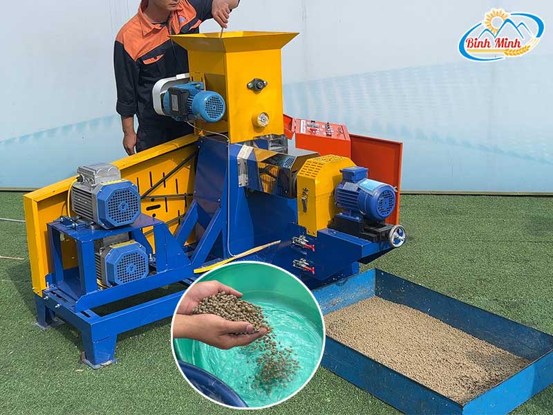 máy ép cám viên nổi hoạt động