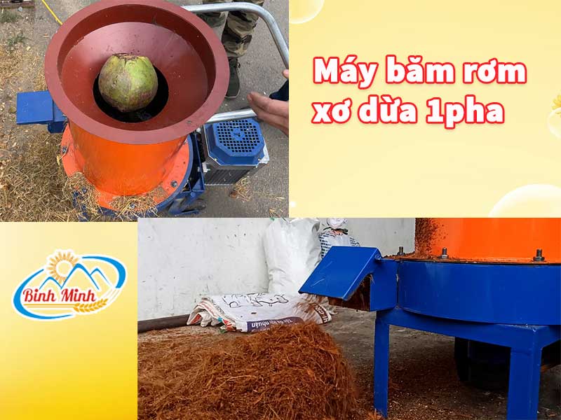 máy băm rơm xơ dừa 1pha