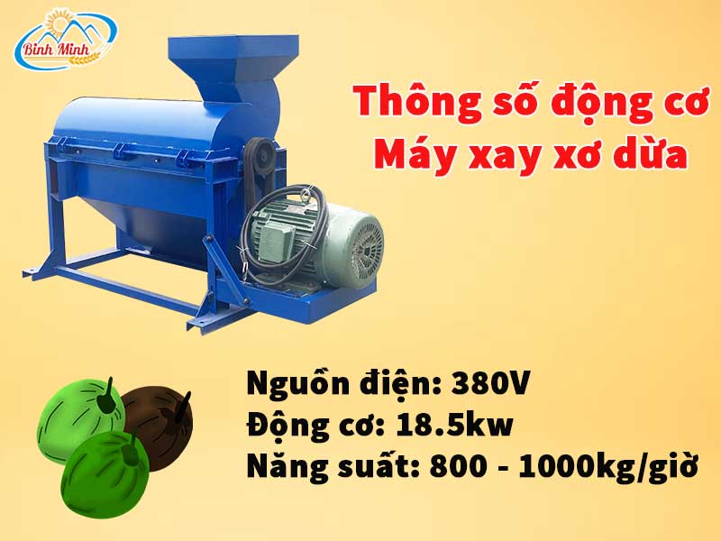 thông số máy xay xơ dừa công nghiệp